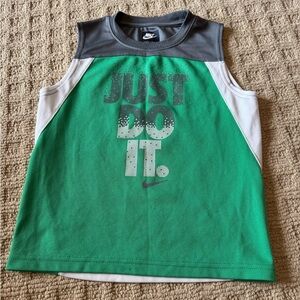 Nike muscle shirt, green and white “Just do it.” size 7